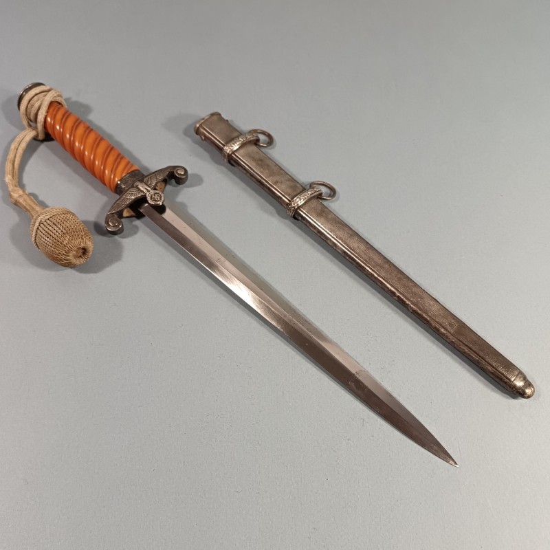 DAGUE ALLEMANDE WEHRMACHT POUR LA HEER MODELE 1935 AVEC POIGNEE ORANGE ET DRAGONNE MARQUAGE CARL WUSTHOF SOLINGEN